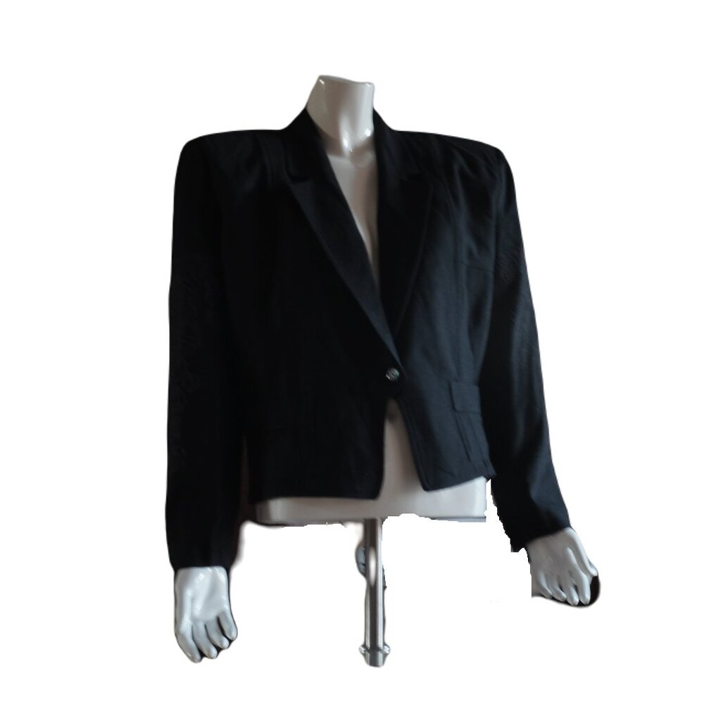 Palmer e Palmer Australia Black Stylish embroidered wool blazer Jacket size 10